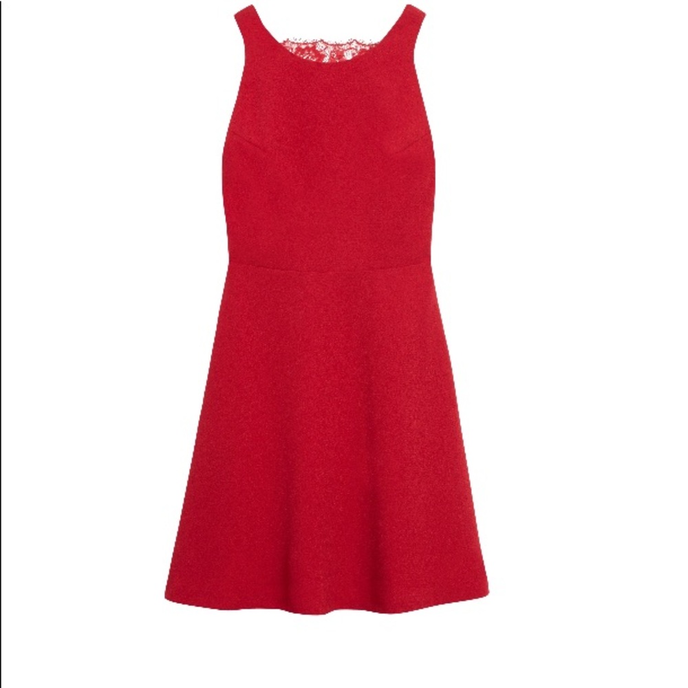Pixley Bradshaw Dress Red Lace detail with pockets